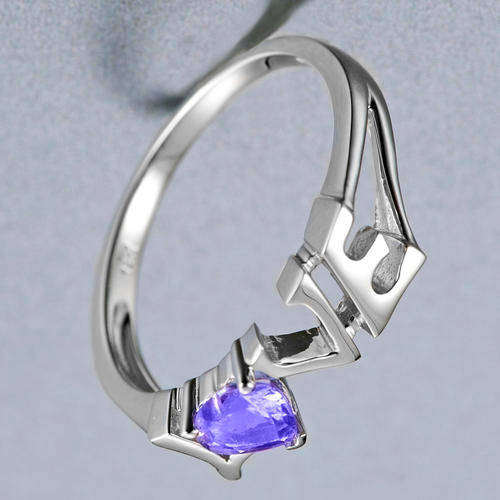Guaranteed 100% REAL NATURAL, SOLID 14KT WHITE GOLD LOVE WORD 0.90CT NATURAL TANZANITE RING