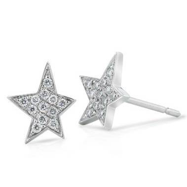 100% REAL, SOLID 10KT WHITE GOLD NATURAL DIAMONDS EARRING