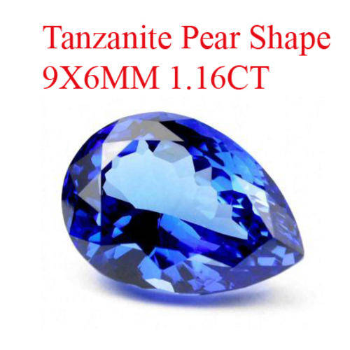 1.16CT TANZANITE [D.H.K. CERTIFIED] BLUE VIOLET VVS Clarity PEAR 9X6MM