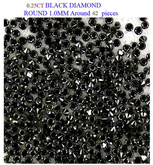 0.25CT BLACK diamonds around 45pieces 1.00mm Single cut Round diamonds Guaranteed 100% Natural
