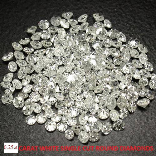 Guaranteed 100% Natural 0.25 Carat Single cut White diamonds around 50 pieces 1.00mm Round diamonds