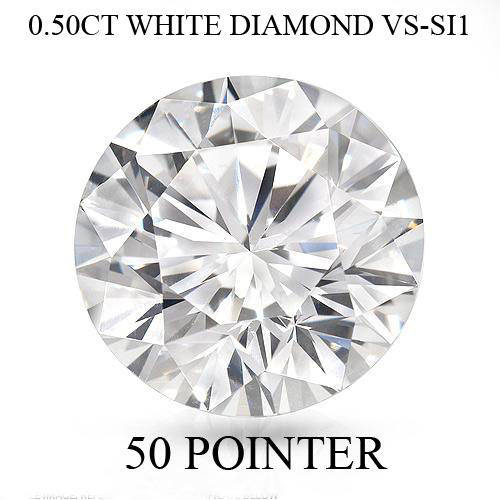0.50CT DIAMOND Natural Round 5.0MM Brilliant Cut WHITE Diamond Solitaire VS-SI1 Grade