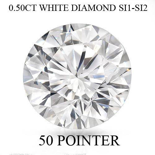 0.50CT DIAMOND Natural Round 5.0MM Brilliant Cut WHITE Diamond Solitaire SI1-SI2 Grade