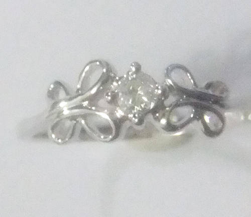Guaranteed 100% REAL NATURAL, SOLID 14KT WHITE GOLD 0.10CT Brilliant Cut White Diamond RING
