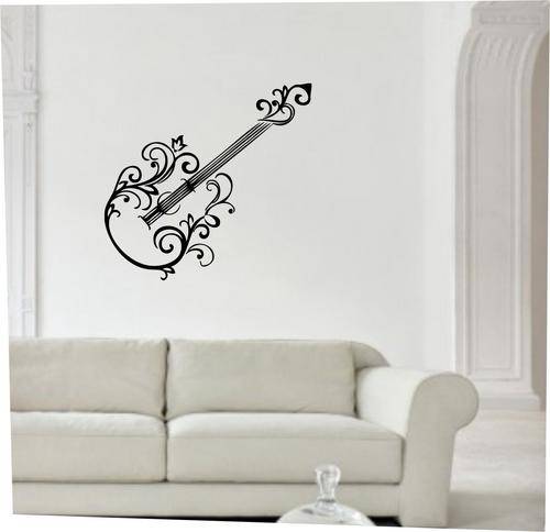 VINYL DECAL- LARGE CURLY GUITAR