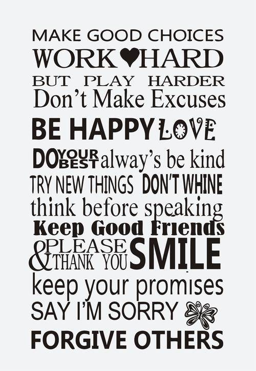 VINYL DECAL-WORDS TO LIVE BY