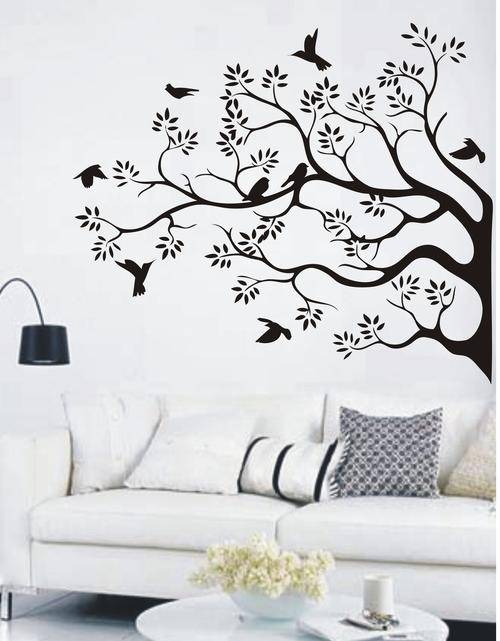 VINYL DECAL - black branch and birds
