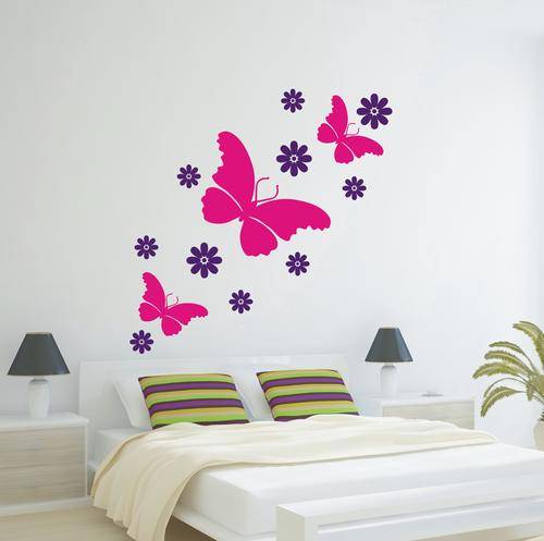 WALL DECAL - DREAM BUTTERFLY FLOWERS