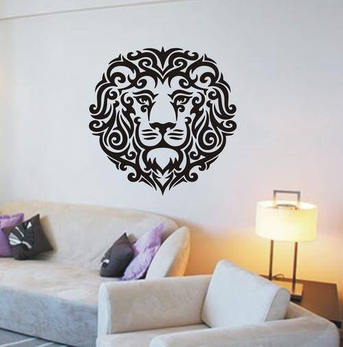 WALL DECAL - TRIBAL LIONS 1M X 1m and 575mm x 575mm