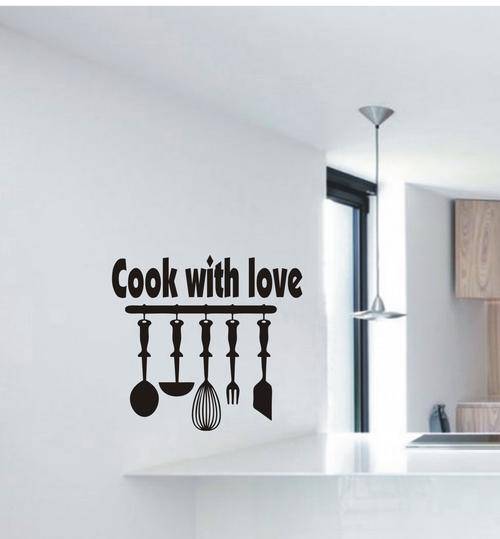 VINYL DECAL - COOK WITH LOVE- MATT BLACK- ON SPECIAL
