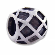 Authentic BIAGI Sterling Silver charm - BALL with DIAMOND PATTERN - fits Pandora, Bacio, Troll