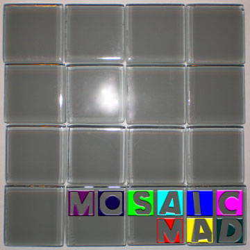 **SPECIAL** MOSAIC Crystal Glass Tiles: TRAFFIC GREY 23mm x 23mm x 4mm