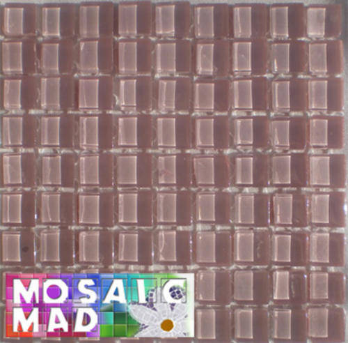 *81* Crystal Glass Mosaic Tiles: PINK 10mm x 10mm x 4mm