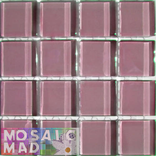 16 Crystal Glass Mosaic Tiles: VIOLET 23mm x 23mm x 4mm