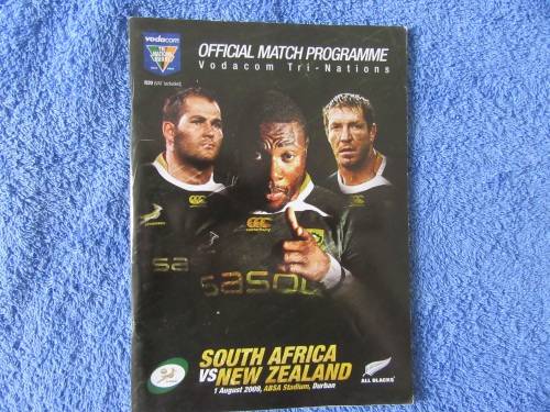 VODACOM TRI NATIONS RUGBY -  SOUTH AFRICA vs NEW ZEALAND RUGBY PROGRAMME