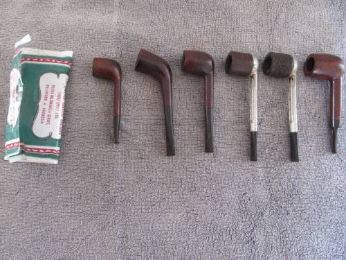 6  VINTAGE SMOKING PIPES