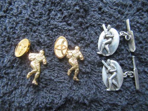 RUGBY PLAYER AND CRICKET PLAYER CUFFLINKS