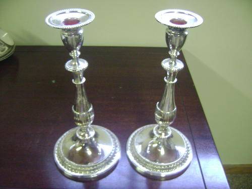 2  ALPHAN  PLATED CANDLE STICKS OF SHEFFIELD ENGLAND