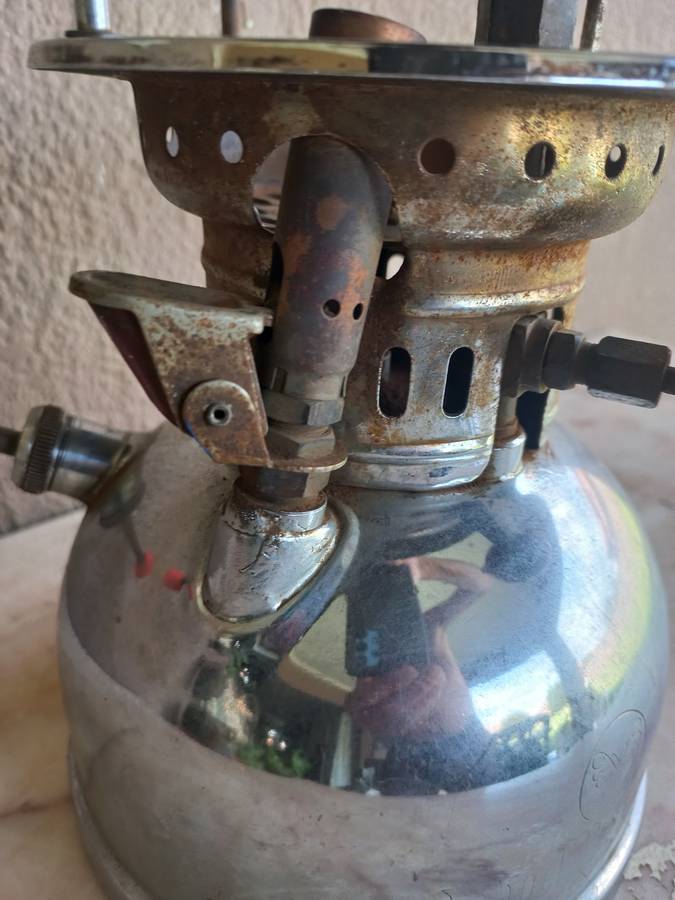 old butterfly paraffin lamp in good condition