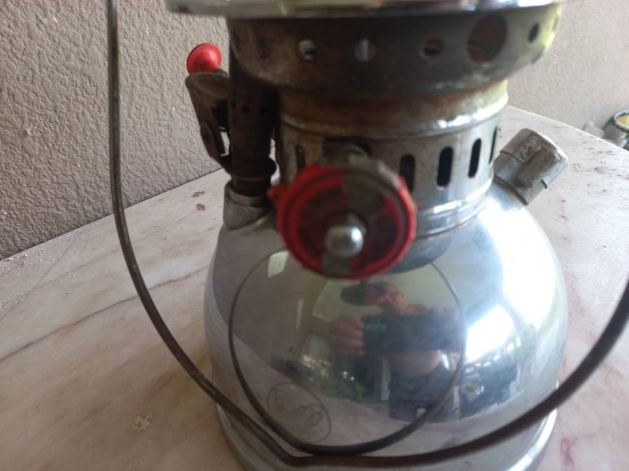 old butterfly paraffin lamp in good condition