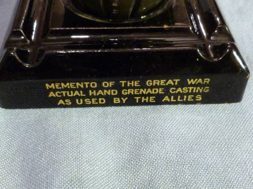 WW1 Mills Hand grenade Ink well Memento - numbered