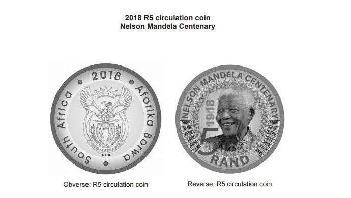 New ZAR R5 2018 Mandela Commemorative Coin