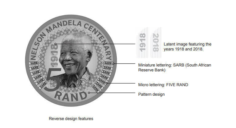 New ZAR R5 2018 Mandela Commemorative Coin