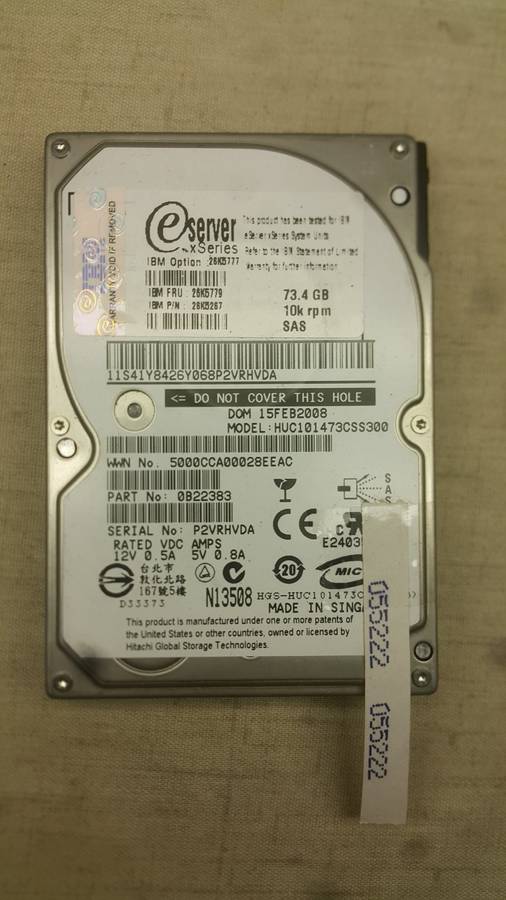IBM SAS HDD - 73.4 GB - Server xSeries - 10k rpm (pn: 26K526)