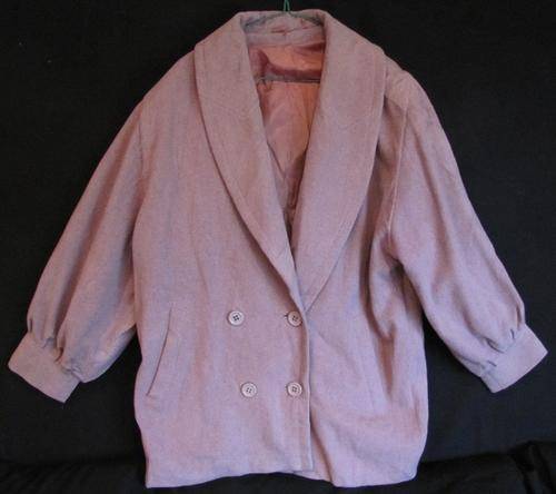 Ladies Mauve Double Breasted Wool Winter Jacket, Very Warm and Comfortable, Size 40/42