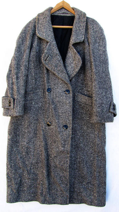 Ladies Tweed Wool Winter Full Coat, Very Warm, Lined and Comfortable, Size 40
