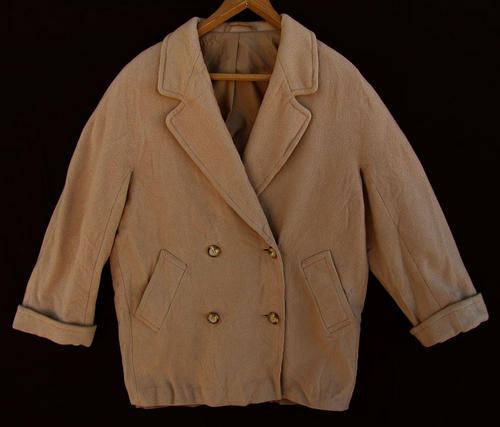 Ladies Biege Pure New Wool Jacket, Lined, Warm and Comfortable, Size 36