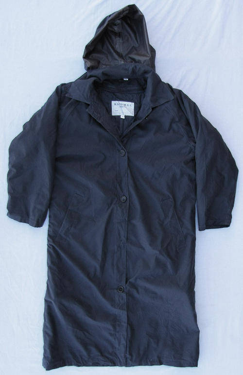 Ladies Navy 3/4 Rain Coat, Very Warm and Comfortable, Size 38