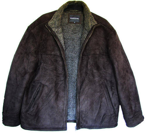 Men's Dark Brown Suede-Feel 'Biaggini' Jacket, Warm Cosy Lining, SA Size 42