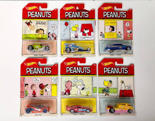 Hot Wheels `Peanuts` Themed Assortment set (6 Cars)