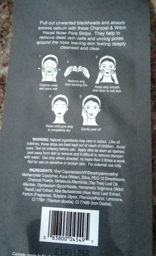 Charcoal & Witch Hazel NOSE PORE STRIPS