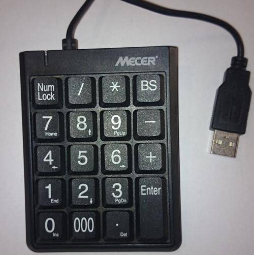 Mecer USB Numeric Key Pad_Top