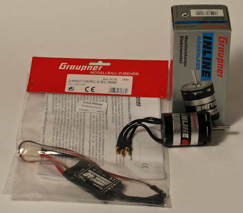 Brushless Graupner 600 Motor with speed controller - Brand New, no Reserve!