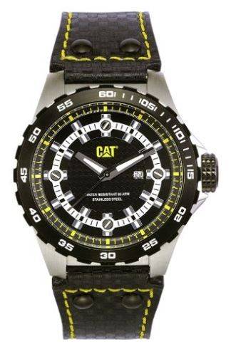 BRAND NEW Gents Caterpillar Black Leather Round Dial Active Steel Watch YN17135127 **MAGNIFICENT**