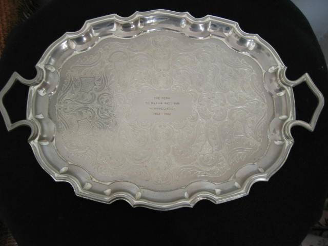 SILVER PLATED CAVALIER TRAY - 54cm x 35xm with lovely pattern