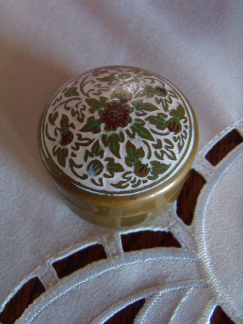 Cloisonne - BRASS & ENAMEL PILL BOX