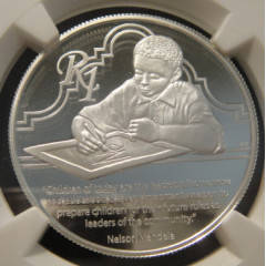 2014 Protea Silver R1: Nelson Mandela (Education) : NGC graded a PERFECT PF70 Ultra Cameo
