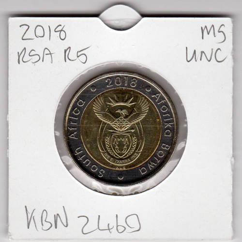 Nelson Mandela Centenary Five Rand - R5 2018 - Uncirculated In 2 x 2 Coin Flip