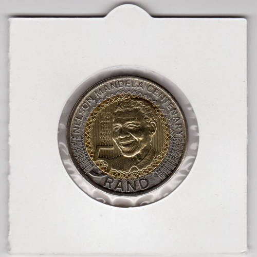 Nelson Mandela Centenary Five Rand - R5 2018 - Uncirculated In 2 x 2 Coin Flip