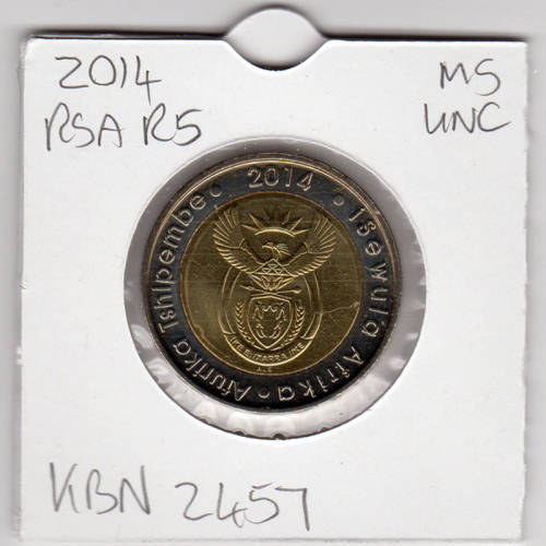 20 Years Of Democracy Five Rand - R5 2014 - Uncirculated In 2 x 2 Coin Flip