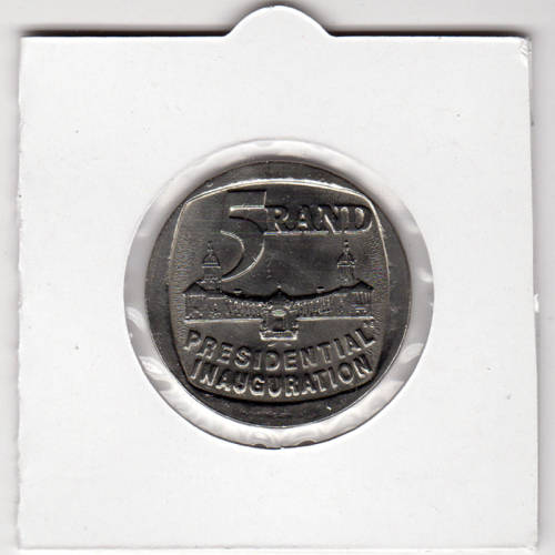 Nelson Mandela Inauguration Five Rand - R5 1994 - Uncirculated In 2 x 2 Coin Flip