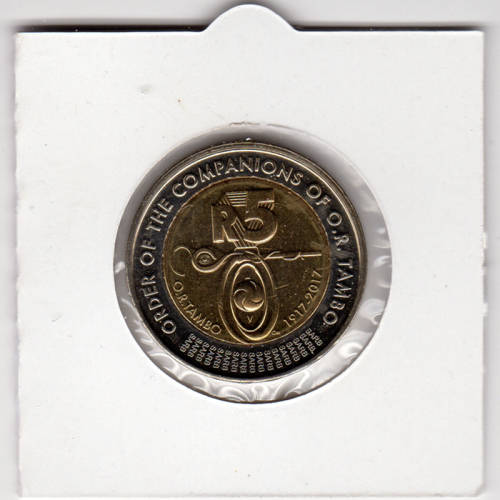 O R Tambo Centenary Five Rand - R5 2017 - Uncirculated In 2 x 2 Coin Flip
