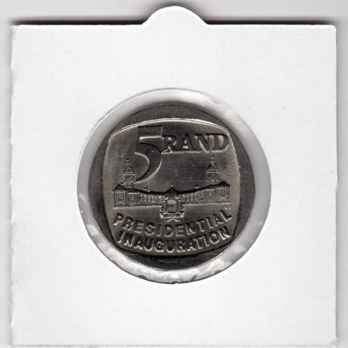 Nelson Mandela Inauguration Five Rand - R5 1994 - Uncirculated In 2 x 2 Coin Flip