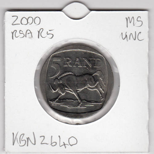 Nelson Mandela Smiley Five Rand - R5 2000 - Uncirculated In 2 x 2 Coin Flip