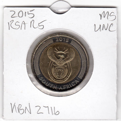 Griqua Town 200 Years Five Rand - R5 2015 - Uncirculated In 2 x 2 Coin Flip