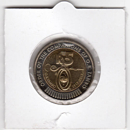 O R Tambo Centenary Five Rand - R5 2017 - Uncirculated In 2 x 2 Coin Flip